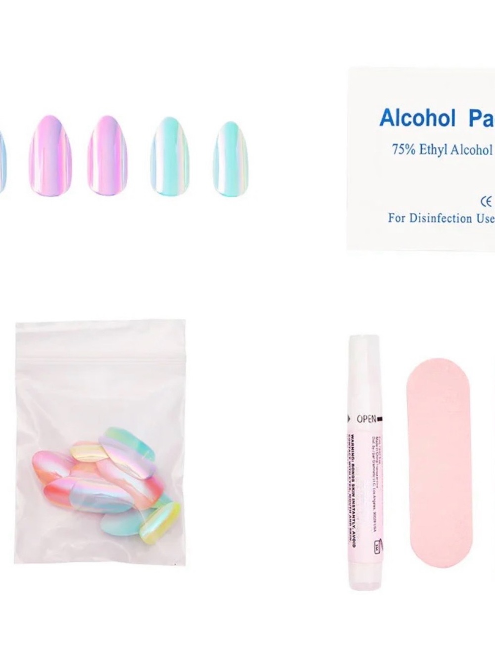 Iridescent Glamnetic Aurora Reusable Press-On Nails *NIB* - Picture 4 of 7
